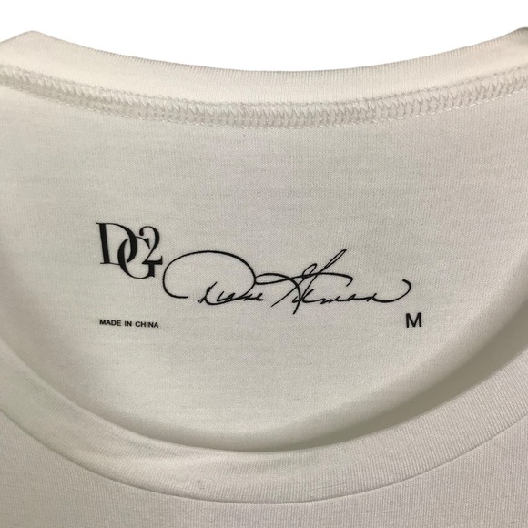 DG2 By Diane Gilman Women's Draped Top Sleeveless White Stretch Pullover Sz M - Picture 2 of 9